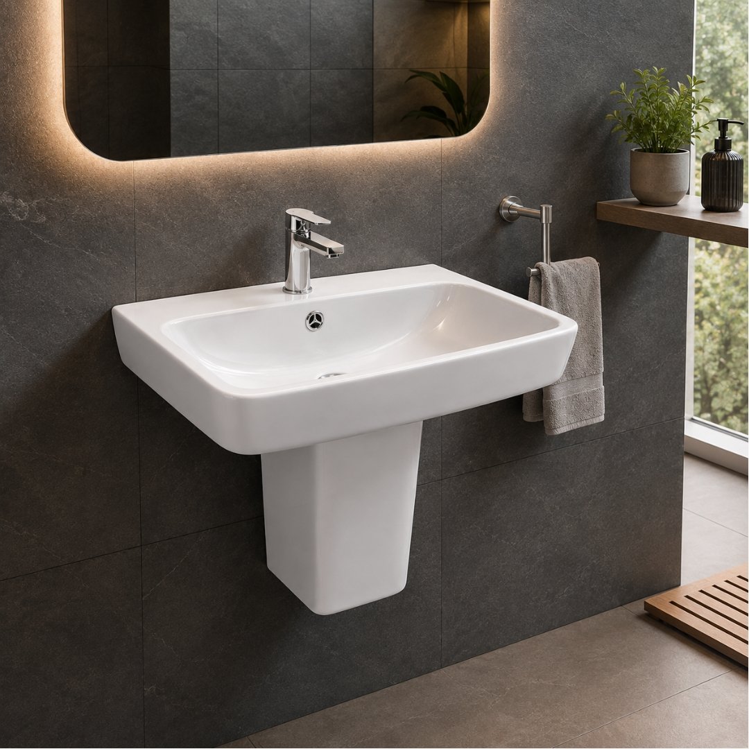 FABIYA With Pedestal Washbasin with Pedestal Wash Basin - My Home Studio